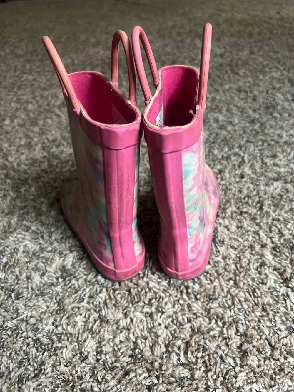 Target Kids Pink Tie-Dye Rain & Snow Boots with Pull Handles